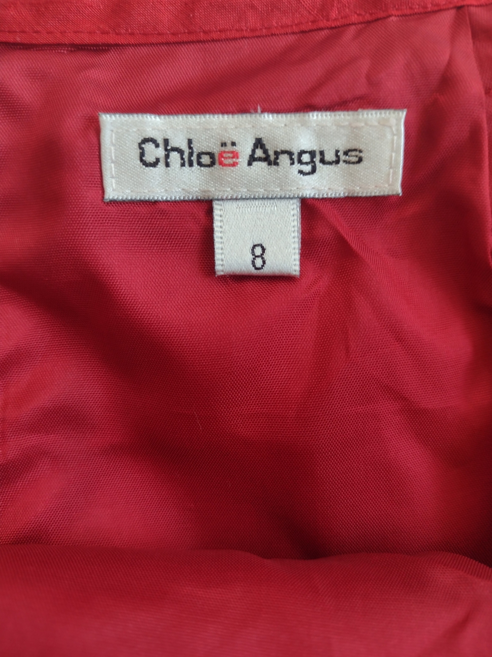 100% Silk Red Pencil Skirt (Sz 8) Canadian Designer Classic Lux Event Formal - Picture 2 of 7